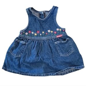 Osh Kosh | Vintage Girls Size 18 Month Denim Floral Dress